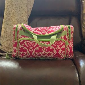 Pink and Green print travel bag